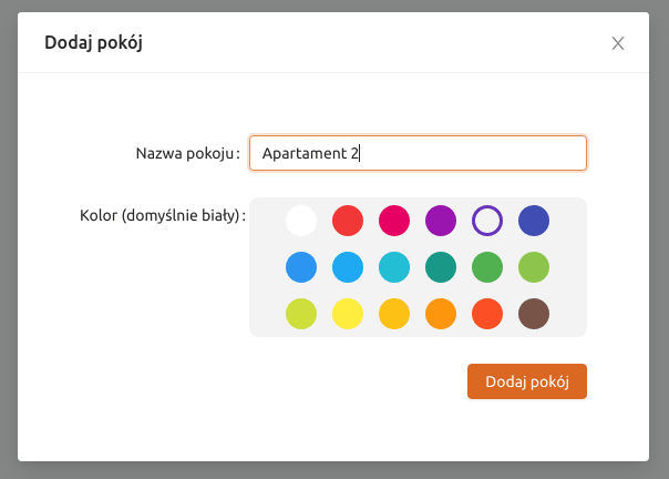 Dodawanie pokoi w aplikacji JuicyBooking